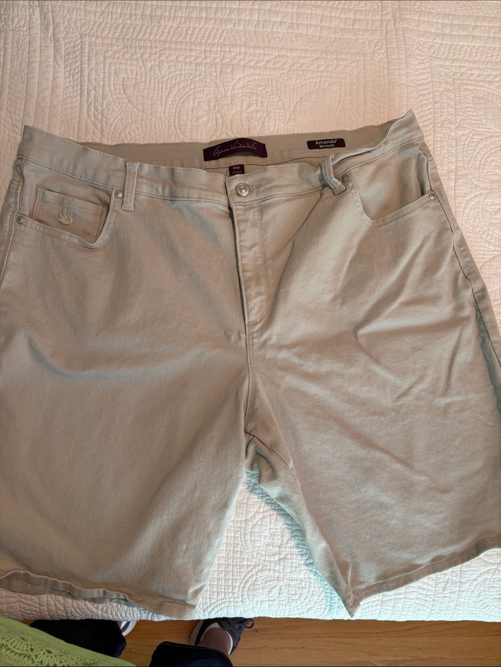 Gloria Vanderbilt Women’s Khaki Flat-Front Shorts